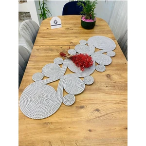 My Doğa Store Jüt, Hasır,sarmal Model, Dekoratif Masa Örtüsü, Runner 40X110 Cm, Sehpa Örtüsü, Bohem Tarzı