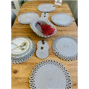 My Doğa Store Jüt Hasır Amerikan Servis Supla  Bardak Altı ve Sepet 13 Parça