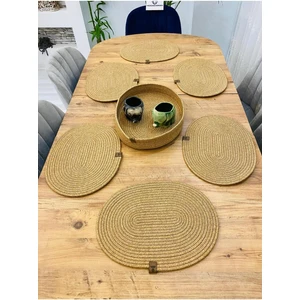 My Doğa Store Jüt Hasır Amerikan Servis Oval Supla ve Sepet 7 Li