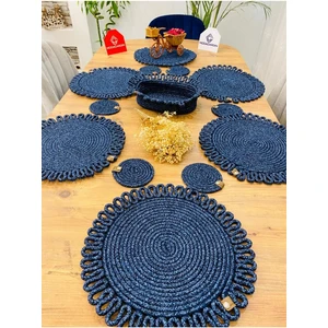 My Doğa Store Jüt Hasır Amerikan Servis Supla  Bardak Altı ve Sepet 13 Parça