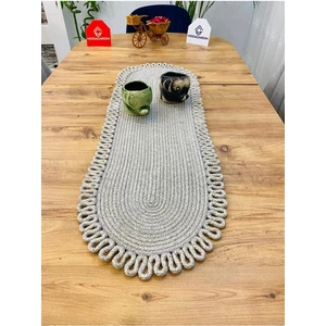 My Doğa Store Jüt, Hasır, Dekoratif Masa Örtüsü, Runner 35X100 Cm, Amerikan Servis, Sehpa Örtüsü, Bohem Tarzı