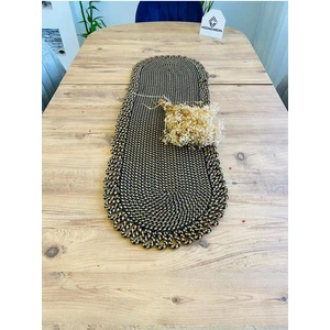 My Doğa Store Jüt, Hasır, Dekoratif Masa Örtüsü, Runner 35X100 Cm, Amerikan Servis, Sehpa Örtüsü, Bohem Tarzı