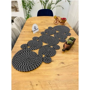 My Doğa Store Jüt, Hasır,sarmal Model, Dekoratif Masa Örtüsü, Runner 40X110 Cm, Sehpa Örtüsü, Bohem Tarzı