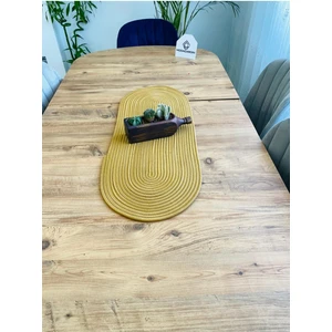 My Doğa Store Jüt, Hasır, Dekoratif Masa Örtüsü, Runner 35x100 Cm, Amerikan Servis, Sehpa Örtüsü, Bohem Tarzı