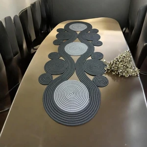 My Doğa Store Jüt, Hasır,Sarmal Model, Dekoratif Masa Örtüsü, Runner 40x110 Cm, Sehpa Örtüsü, Bohem Tarzı