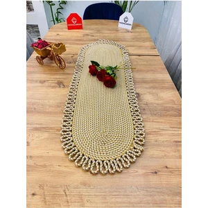 My Doğa Store Jüt, Hasır, Dekoratif Masa Örtüsü, Runner 30x80 Cm, Amerikan Servis, Sehpa Örtüsü, Bohem Tarzı