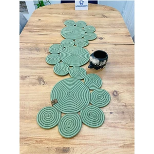 My Doğa Store Jüt, Hasır, Dekoratif Masa Örtüsü,papatya Model Runner 30X100 Cm, Sehpa Örtüsü, Bohem Tarzı