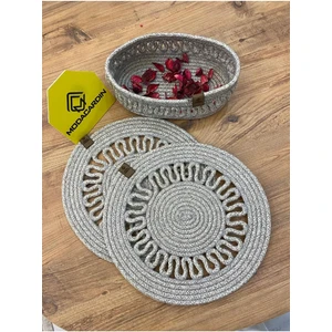 My Doğa Store Jüt Hasır Amerikan Servis Supla ve Sepet 3 Parça