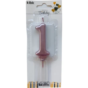 Ngüzel Party 1 Yaş Büyük Boy (7 Cm) 1 Rakam Lüks Pasta Mum Pembe