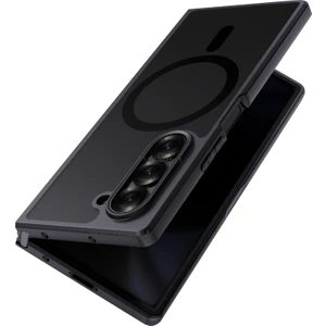 MTK Moveteck Samsung Galaxy Z Fold 6 Kılıf Kamera Çıkıntılı Mat Magsafe Wireless Şarj Destekli Siyah Renkli Hassas Butonlu Kapak