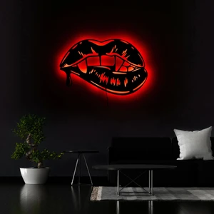 The Eba Design Tablo Marketi Vampir Tablo, Işıklı Duvar Dekor Ahşap, Neon Işık, Ledli Işıklı Tablo, Duvar Süsü