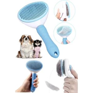 Pet Tarağı Otomatik Temizlenen Tuşlu Evcil Hayvan Fırçası Kedi Köpek Tüy Toplayıcı Tarak