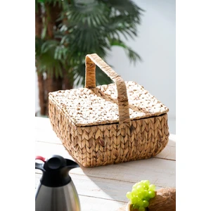 Wicker Kapaklı Hasır Piknik Sepeti - 32 Cm