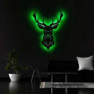The Eba Design Tablo Marketi Geyik Tablo, Işıklı Duvar Dekoru, Neon Işık, Ledli Işıklı Tablo, Duvar Süsü