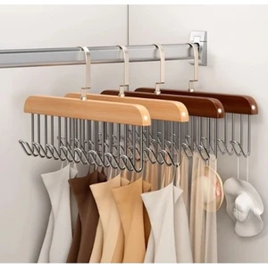Kitchen Live Çok Fonksiyonlu Ahşap Sütyen Askı Iç Çamaşır Askısı 8 Bölmeli Kemer Kravat Eşarp Atkı Askısı