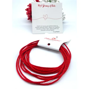 Concept Hubutu 10'lu Minimal Burgulu  Kırmızı Ip Şans Bileklik