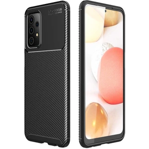 Samsung Galaxy A72 Kılıf Darbe Emici Uzun Ömürlü Dayanıklı Parmak Izi Yapmaz Karbon Tasarım Negro Silikon Kılıf