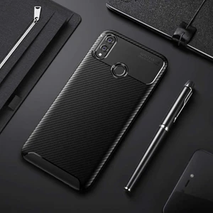 Huawei Honor 8x Kılıf Darbe Emici Uzun Ömürlü Dayanıklı Parmak Izi Yapmaz Karbon Tasarım Negro Silikon Kılıf