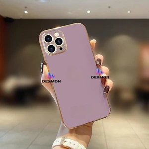 iPhone 15 Pro Uyumlu Kılıf Kamera Korumalı Arkası Renkli Kenarları Parlak Dore Tasarım Kapak