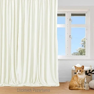 Madame Dower Taç 4 Katmanlı Krem Güneşlik Perde - Toz Önleyici, Ses Yalıtımı, Sıcak ve Soğuk Yalıtımı