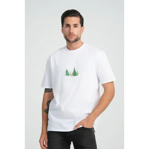 Relaxed Fit Pine Forest %100 Pamuk Nakışlı T-Shirt