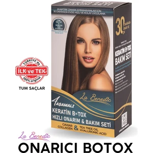 La Benedic Tr'de ILK ve TEK 4 Aşamalı Keratin Botox Hızlı Onarım&bakım Full Set - Tüm Saç Renk ve Tipler