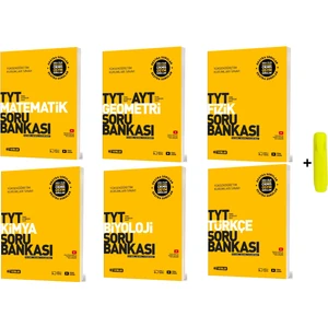 Hız Yayınları TYT Matematik Soru Bankası - Fen Bilimleri Soru Bankası - Türkçe Soru Bankası - Biyoloji Soru Bankası 6'lı Set + Fosforlu Kalem