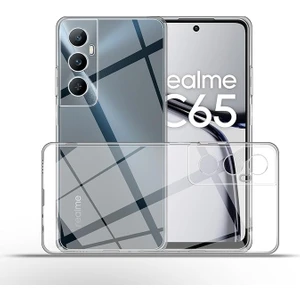 Realme C65 4g Kılıf Şeffaf Silikon  3D Kamera Korumalı Slim Fit Tasarım Esnek Renksiz Kapak