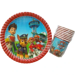 Ngüzel Party Paw Patrol Temalı Doğum Günü 8 Adet Karton Tabak + 8 Adet Karton Bardak Seti