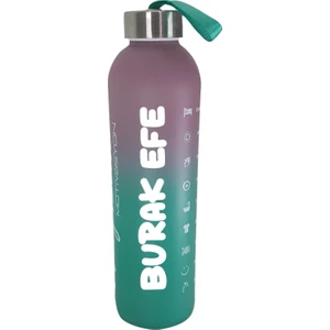 Hediye Kesesi Kişiye Özel Renkli 750 ml Motivasyon Cam Su Matarası HK2708