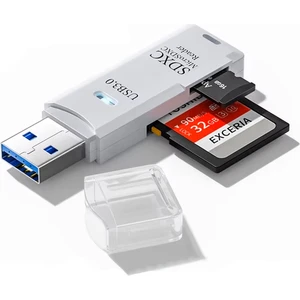 FXN-143 Tf USB Kart Okuyucu Bellek USB 3.0 Mikro Sd Kart USB Adapter Çevirici-Beyaz