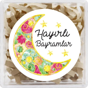 Repro Design Hayırlı Bayramlar  Baskılı 4 cm Yuvarlak Etiket 24 Adet