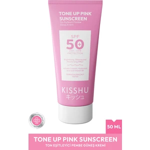 Leke Karşıtı Ton Eşitleyen Spf 50 Pembe Renkli Güneş Kremi Glutatyon, Hyaluronik Asit Etkili 50 ml