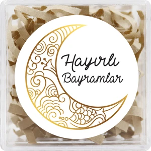 Repro Design Hayırlı Bayramlar  Baskılı 4 cm Yuvarlak Etiket 24 Adet