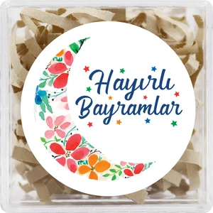 Repro Design Hayırlı Bayramlar  Baskılı 4 cm Yuvarlak Etiket 24 Adet No:31