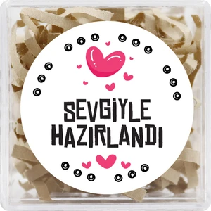 Repro Design Sevgiyle Hazırlandı Baskılı 4 cm Yuvarlak Etiket 24 Adet