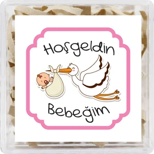 Repro Design 4,5 cm  Hoşgeldin Bebeğim Temalı 15 Adet Etiket Model-5