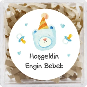 Repro Design 4 cm Kişiselleştirilebilir Hoşgeldin Bebeğim Temalı 24 Adet Etiket Model-1