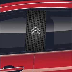 Modifiye Fabrikası Araç Kapı Direği Kaplama Folyosu Uv Baskılı 2'li SET-50X24 - Citroen