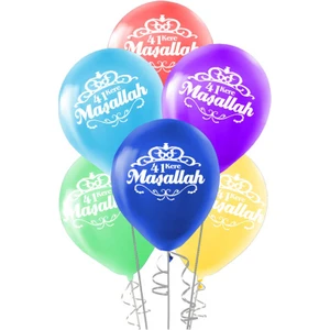 Pastel Maşallah Baskılı Balon – 25 Adet