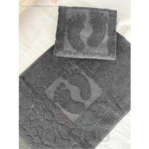 ( 1 Adet ) 50X70CM Ayak Paspası, Ayak Desenli Pamuk Paspas, Lavabo Paspası