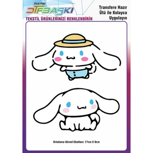 F17 Ajans Cinnamoroll Ütü ile Yapışan Tişört Tekstil Transfer Dtf Baskı