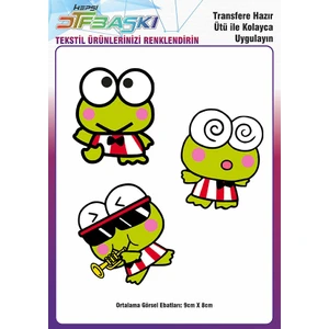 F17 Ajans Keroppi Ütü ile Yapışan Tişört Tekstil Transfer Dtf Baskı