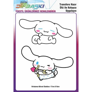 F17 Ajans Cinnamoroll Ütü ile Yapışan Tişört Tekstil Transfer Dtf Baskı