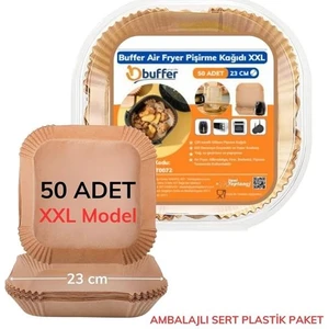 50 Adet Air Fryer Pişirme Kağıdı Tek Kullanımlık 23 cm Kare Pişirme Kağıdı Xxl