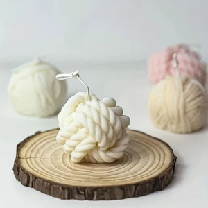 Meltt Candle 4'Lü Yün Topu Şekilli Mum