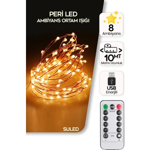 SL-1063 Peri LED 10 Metre Kumandalı 8 Mod Romantik Ambiyans Aydınlatma Parti Süsleme LED Işık