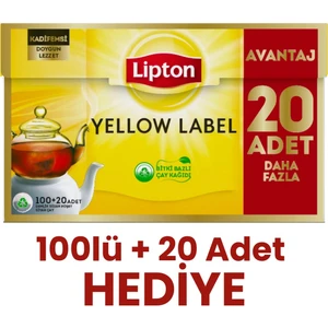 Yellow Label Demlik Poşet Çay 100LÜ + 20 Adet Hediye