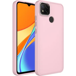 Techno Guru Redmi 9c Kılıf Metal Çerçeve ve Buton Tasarımlı Silikon Luna Kapak