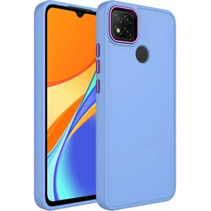 Techno Guru Redmi 9c Kılıf Metal Çerçeve ve Buton Tasarımlı Silikon Luna Kapak